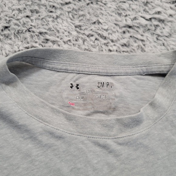 Under Armour Shirt Men Small Gray Fitted Athleisure Lounge Casual Gym Outdoor - Picture 2 of 6
